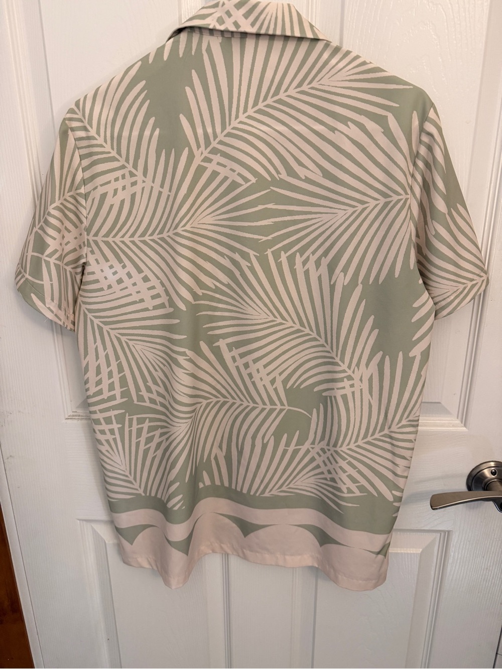 NFINITY Sage and Cream Tropical Camp Collar Button-Up Shirt - Picture 2 of 3